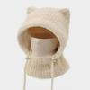 Warm Knitted Winter Hat With Ear Flaps Neck Cover Windproof Fleece-Lined Beanie Cold Weather Cycling