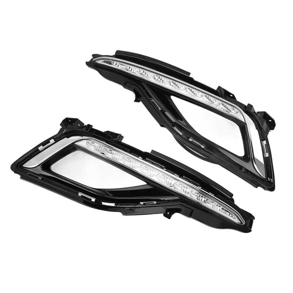 Left Right White LED Daytime Running Light Fog Lamp Replacement for Hyundai Sonata 2015?2017