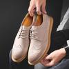 New Brock Leather Men's Casual Shoes Large Size Fashion European, American and British Style Youth Shoes