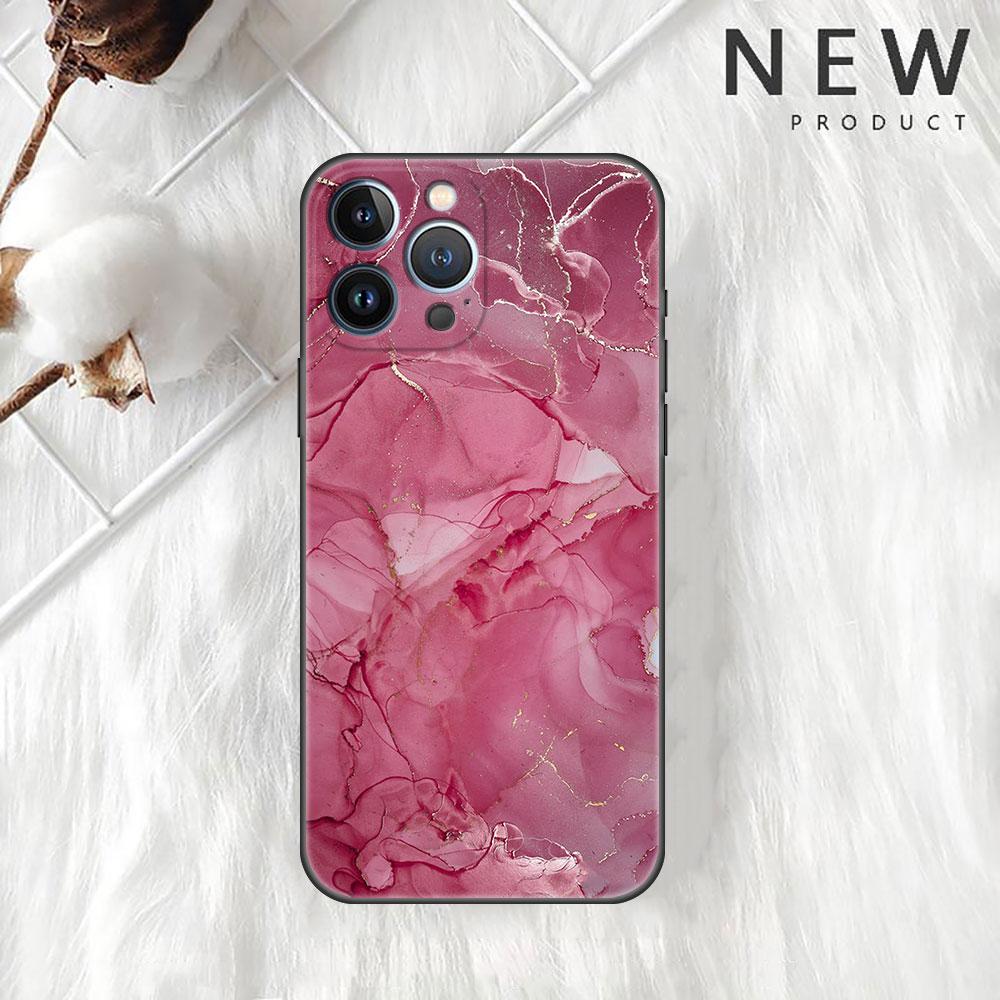 Case For Apple iPhone 11 13 12 14 Pro 7 Plus XR X XS Max 6 6S 13Pro SE 2022 Black Silicone Phone Funda Marble Pattern