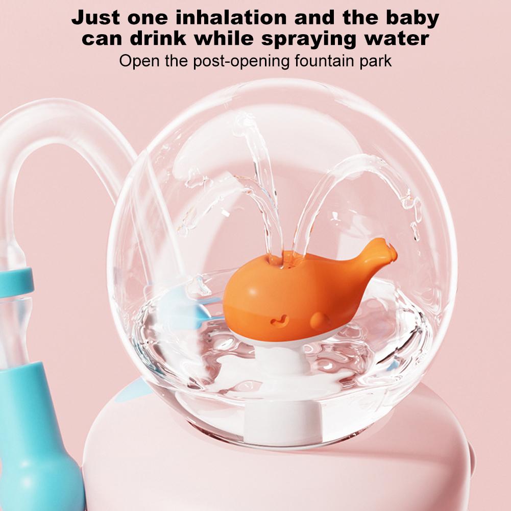 24oz Stainless Steel Whale Fountain Tumbler Straw Water Cups Kids Adults Travel Water Bottles Whale Water Cups Car Water Bottle