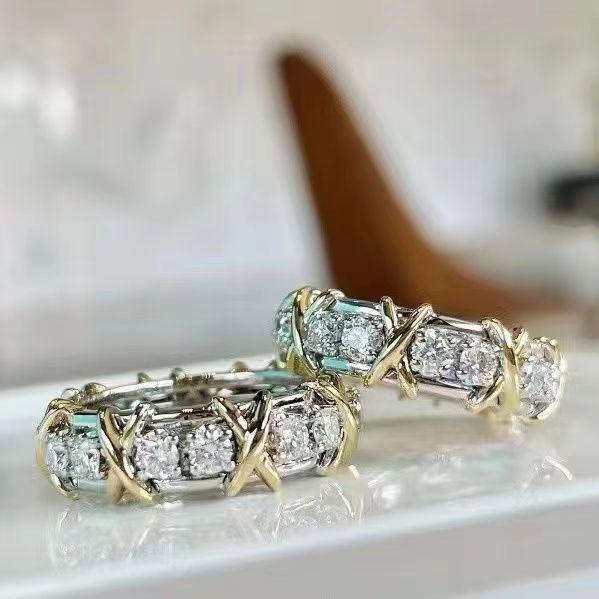 Luxury 925 Sterling Silver Ring Interlaced with Aaa Zircon Crystal Ring for A Woman'S Engagement Jewelry Gift