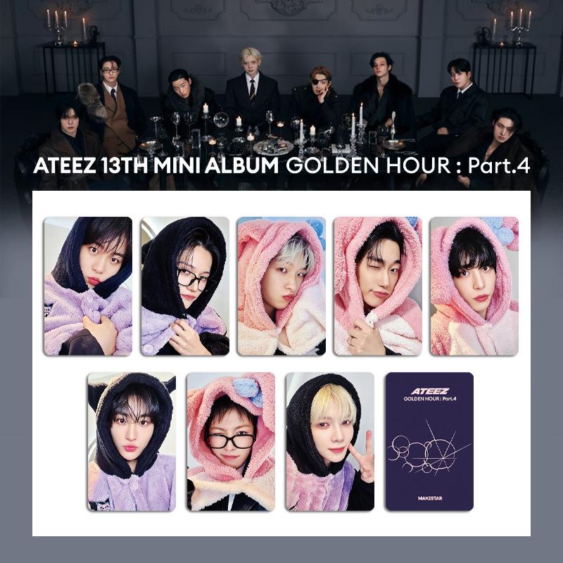 ATEEZ Mini 13th Album Card GOLDEN HOUR Part.4 Makestar HD Photo Printing Hongjoong Seonghwa San Wooyoung Fans Cosplay Postcards
