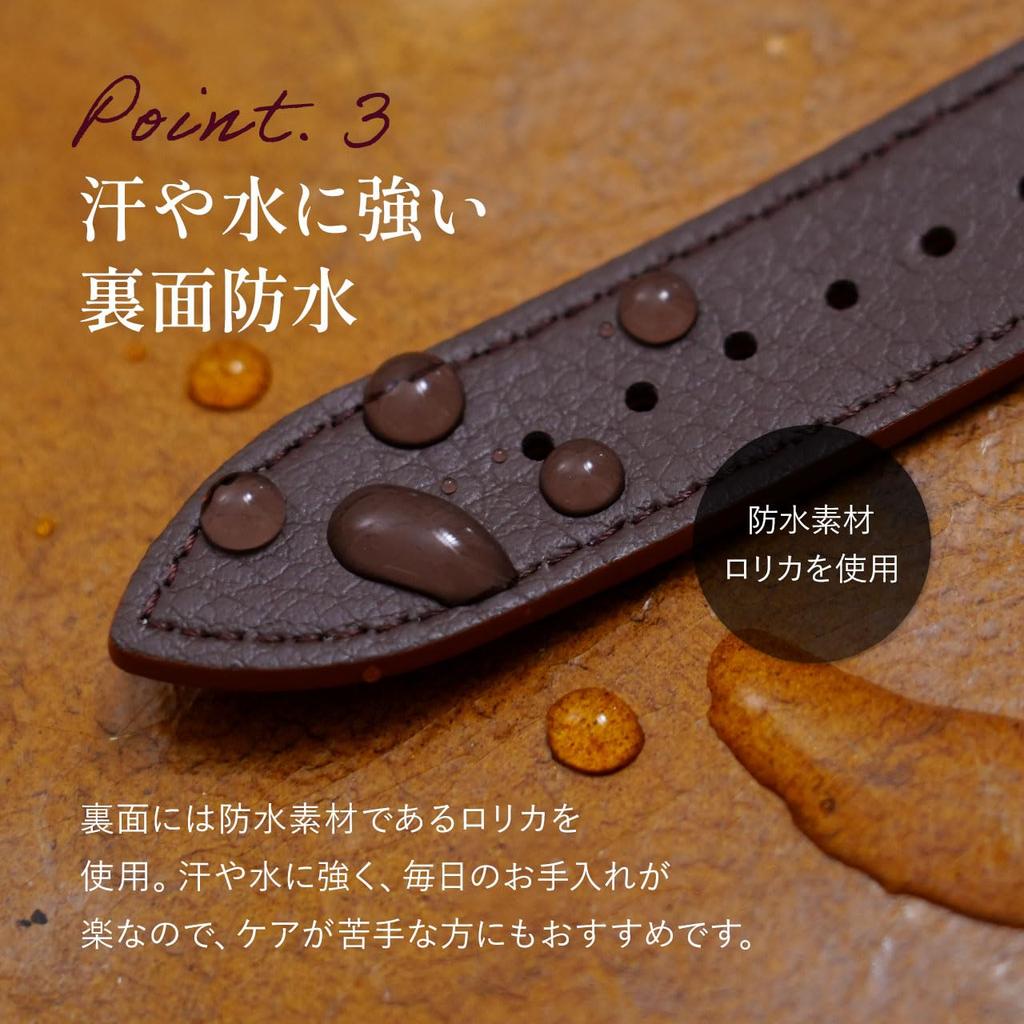 CASSIS Calfskin Watch Strap with Waterproof Cowhide Leather Includes Replacement U1054331 Backing, ANGLET, Tool, (17mm Crete)