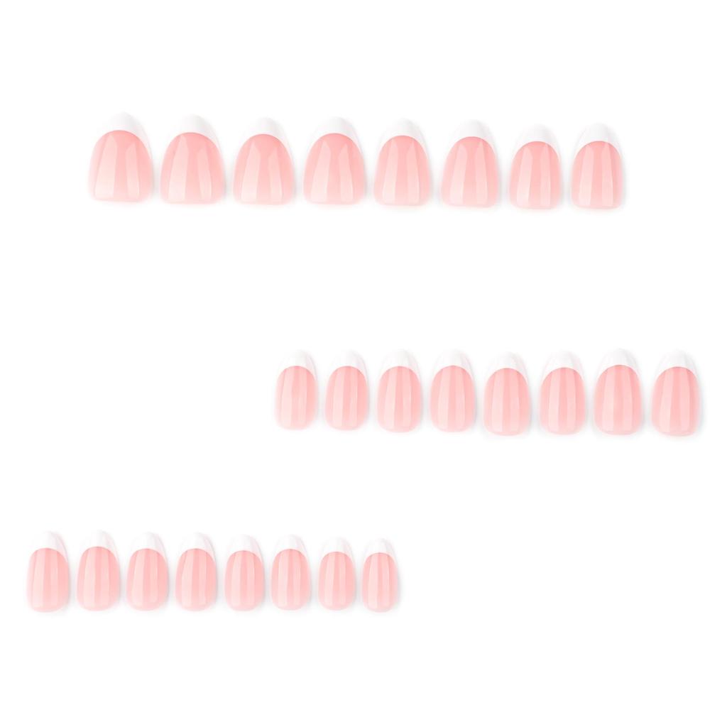 Minimalist Classic French White Tip Short Almond Fake Nails - Hot Selling Wearable Nail Tips