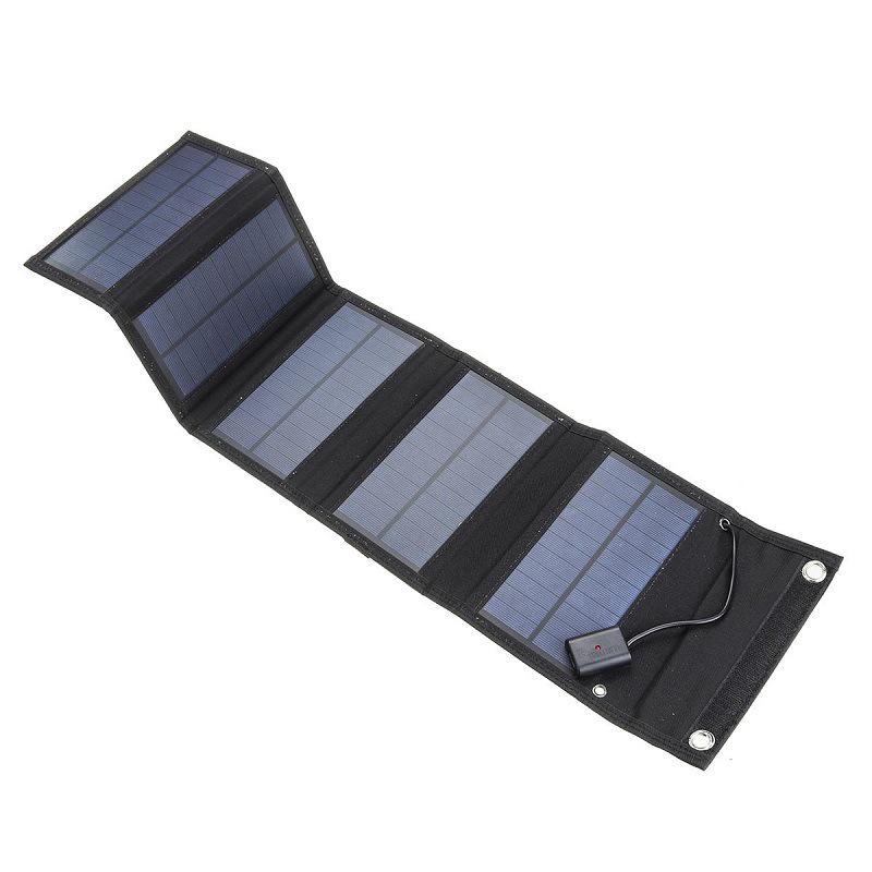 12W Foldable Solar Panel Charger with USB for Outdoor Camping