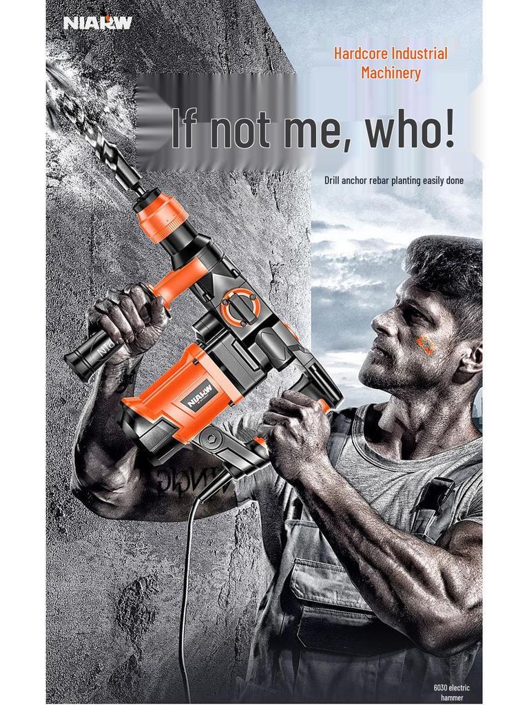 High-Power Industrial Electric Hammer & Drill: Multifunctional Impact Tool for Concrete and Household Use