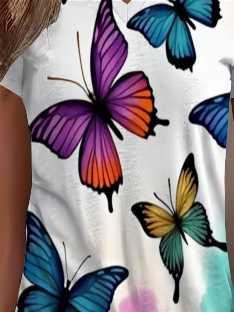 Women's Summer V-Neck Short Sleeve T-Shirt