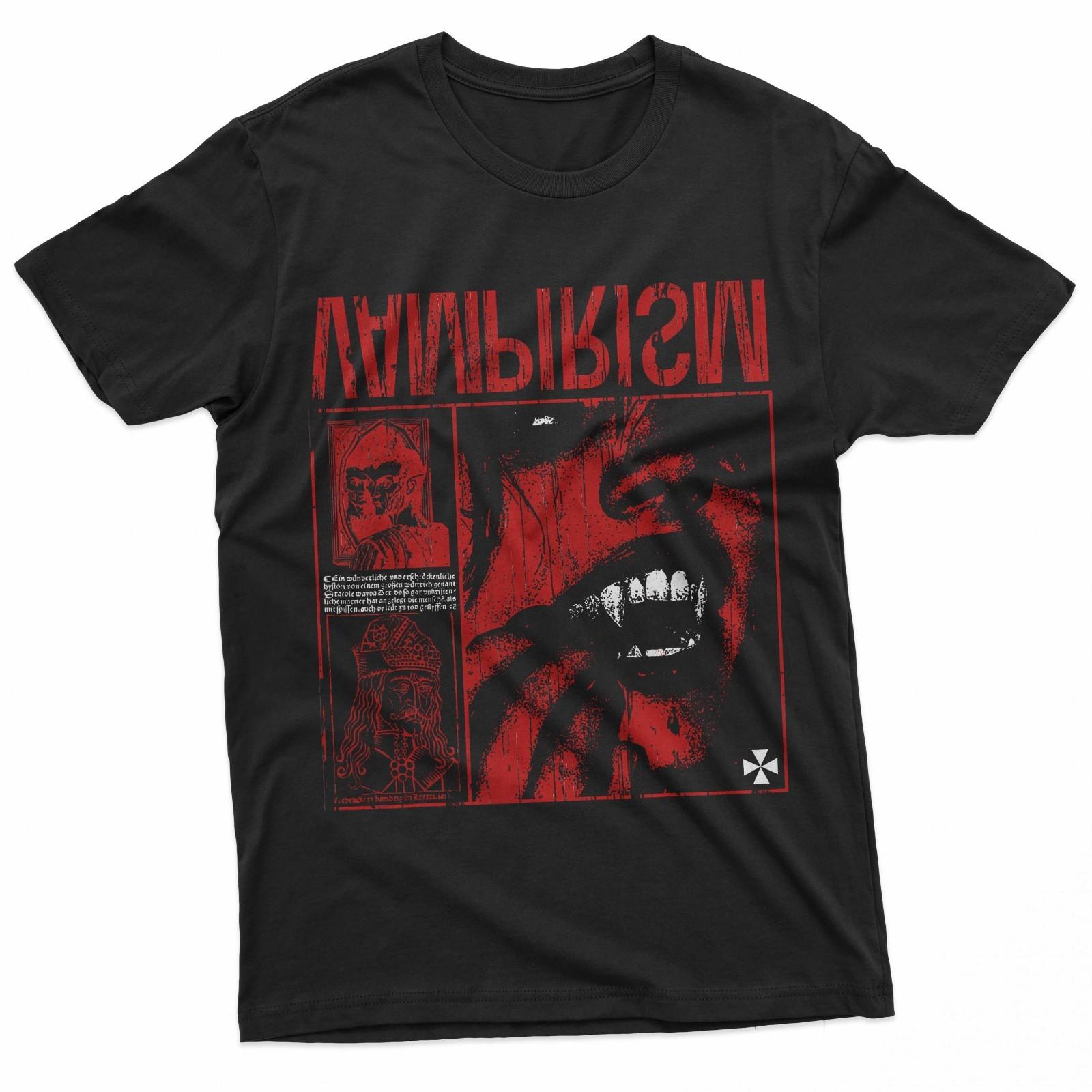 Dark Gothic Black And Red Vampire Emo Y2K Grunge Streetwear T-Shirt S