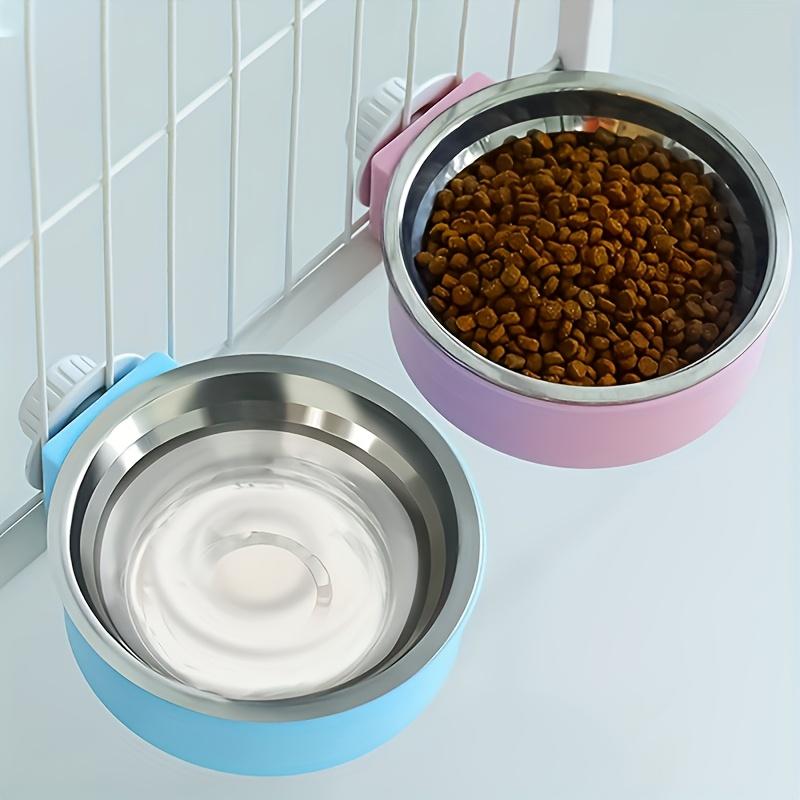 Pet Candy-Colored Stainless Steel Dog Bowl Hanging Cage Pet Cat Food Bowl Hanging Stainless Steel Bowl Dog Cage Bowl Double Bowl