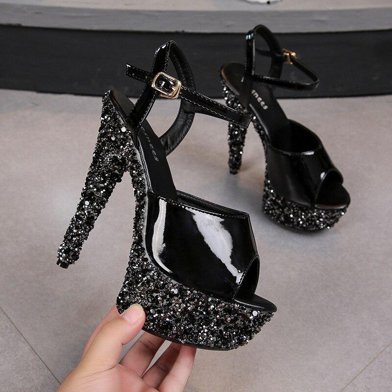 

Черные водонепроницаемые женские сандалии на платформе 13CN15 см Hate Sky 34 чёрный