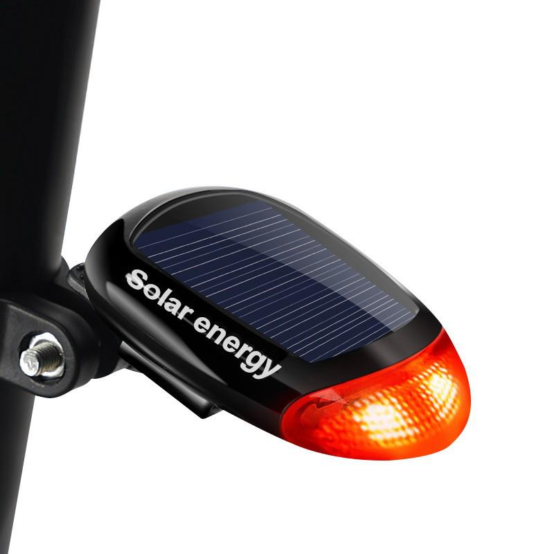 Solar-Powered Bicycle Taillight - Bright LED Flashing Lights for Night Riding & Mountain Biking