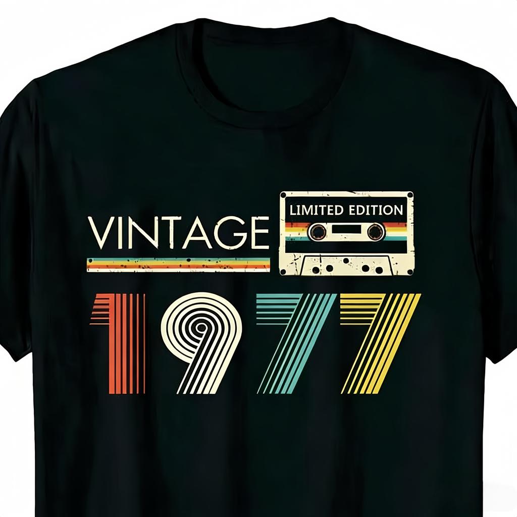 New Vintage1984 1980 1977 1978 1979 1986 1982 1986 1983 1981 1982 1976 Limited Edition Cassette Birthday Gift 1988 T Shirts