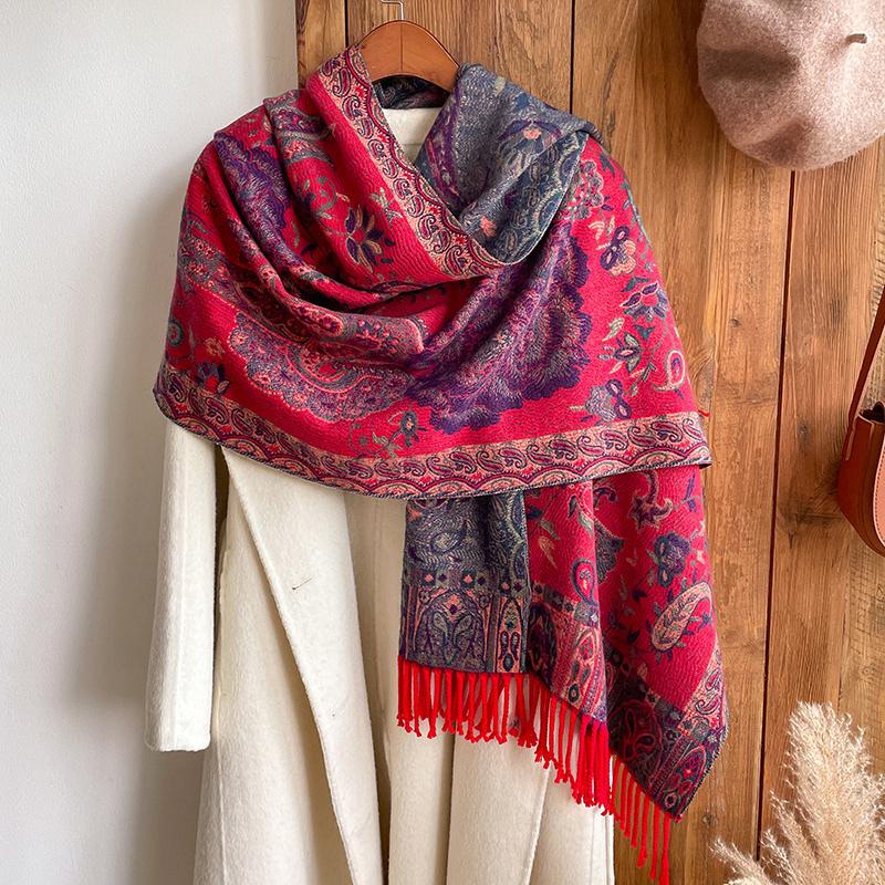 Eșarfă poncho de iarnă de marcă de lux de modă femei șal mare Pashmina Hijab Foulard Echarpe Design doamnă furată eșarfe pentru cap