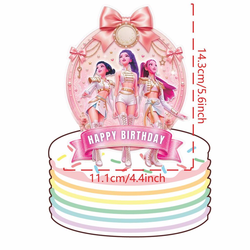 Demon Hunter Girls Cake Topper for Birthday Parties