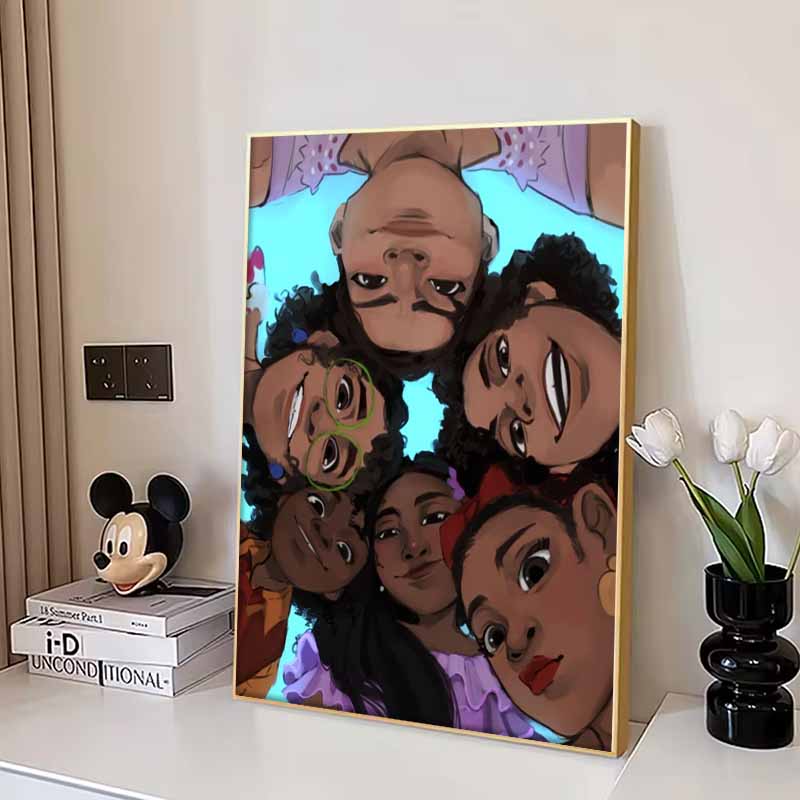 Disney 5D DIY Diamond Painting Maliga Family Portrait Illustration Shot from Below Embroidered Mosaic Cross Stitch Home Decor Gift Craft