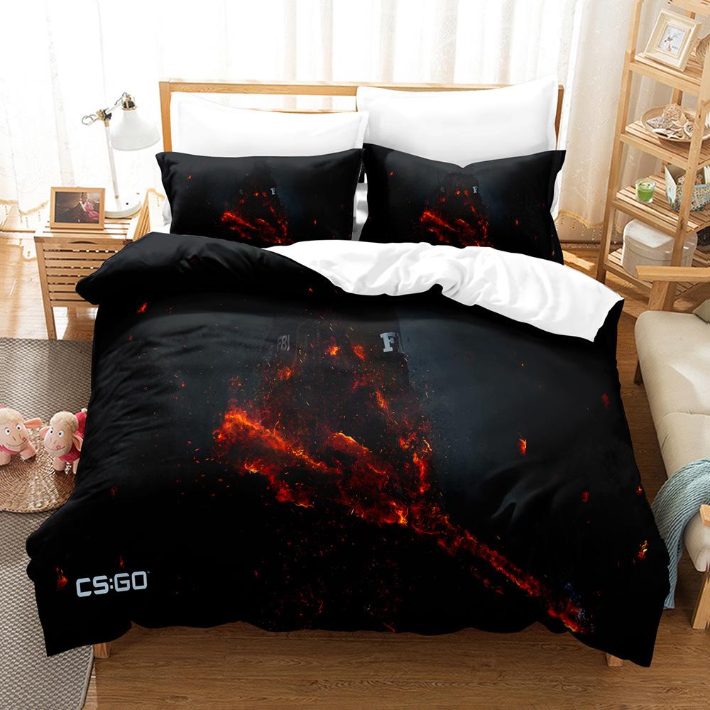 

Cs Three-Piece 3D Bedding Home Textile Quilt Cover Four-Piece Children S Bedding UK Single 135 * 200cm two-piece set (90g)