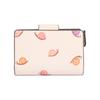 COACH Corner Zip 13 Snail print multi-card slot snap closure Smooth leather and coated canvas Card holder wallet Women's Chalk White