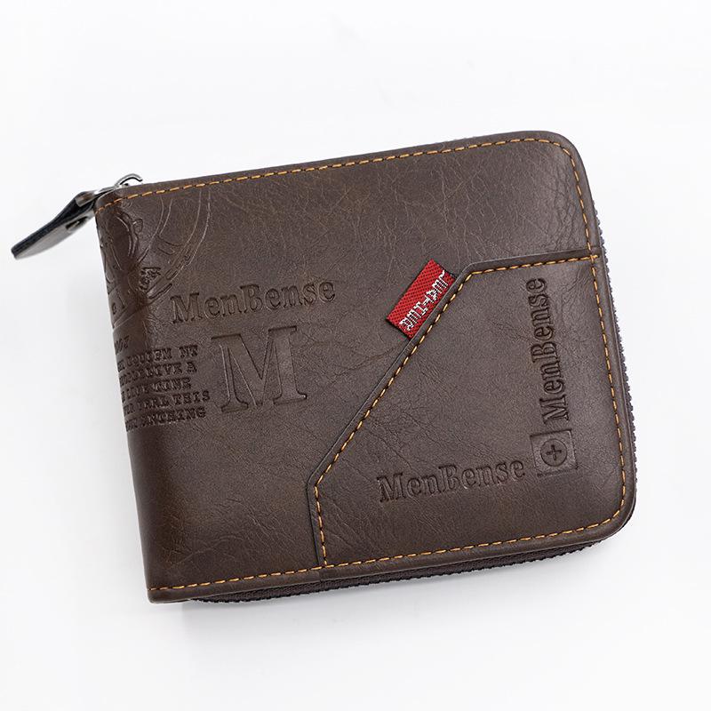 Men's Trendy Zipper Wallet: Large Capacity, Multi-Card Slot, Short Coin Purse with Chain