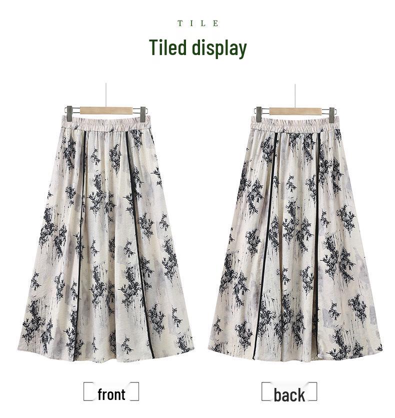 Elegant Summer 2026 Midi Skirt and Short-Sleeved T-Shirt Set for Middle-Aged and Elderly Women