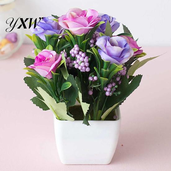 Fake Flower Realistic Artificial Bonsai Decorative UV Resistant Potted Pot DIY Crafts Home Decor Simulation