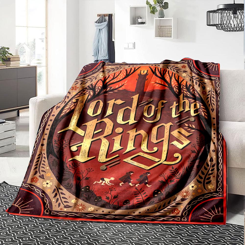 1PC The Lord of the Rings printed blanket, all season lightweight home office outdoor nap multifunctional blanket A6