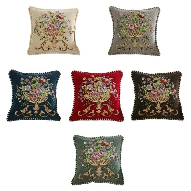 Luxurious Fabric Throw Pillow Cover with Detailed Embroidery,Pillowcase Gift for Modern Homes Soft Comfortable Fabric