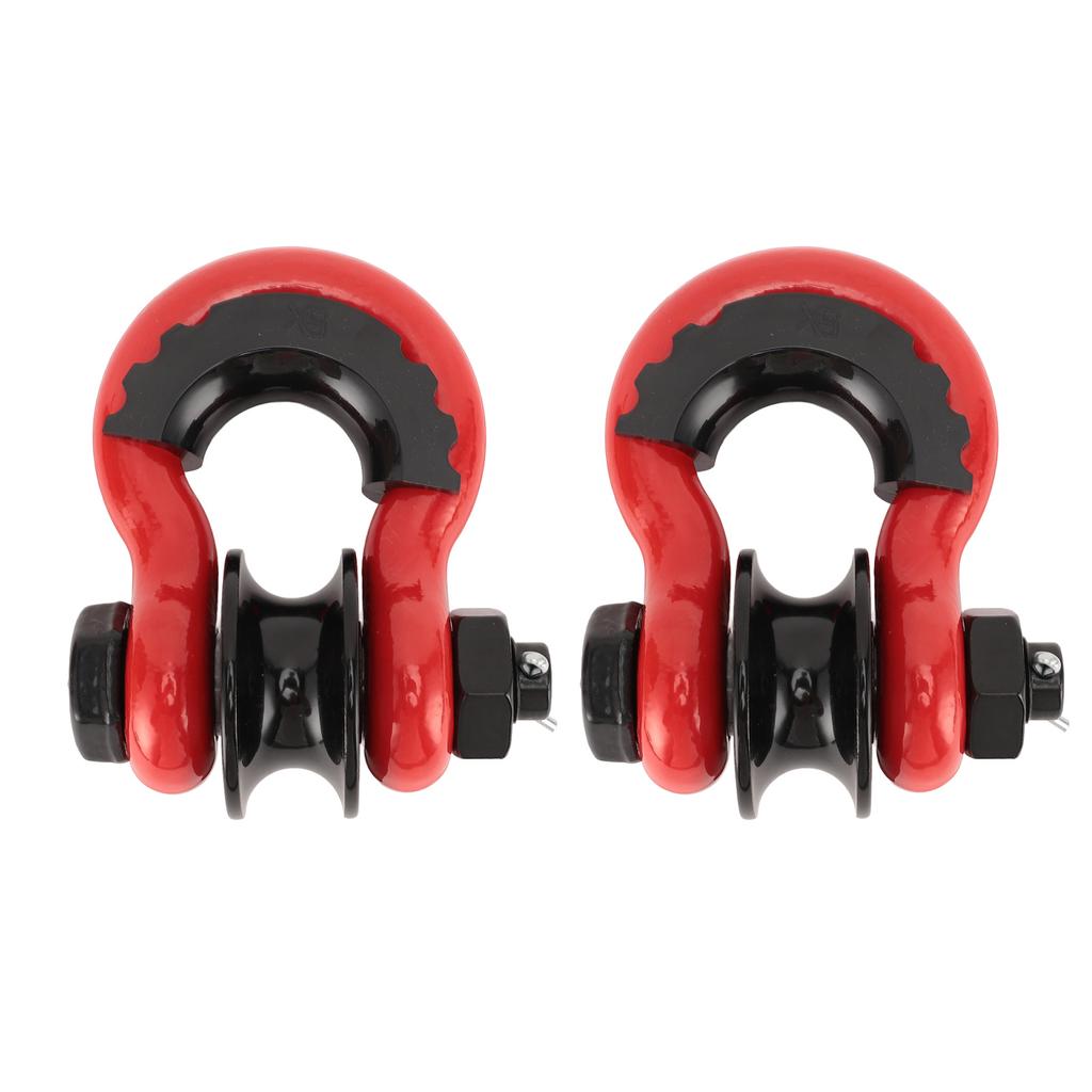 2PCS D Ring Shackle 3 4in D Ring Shackle Heavy Duty Off Road Recovery Shackle with Pulley for Truck Tractor ATV UTV