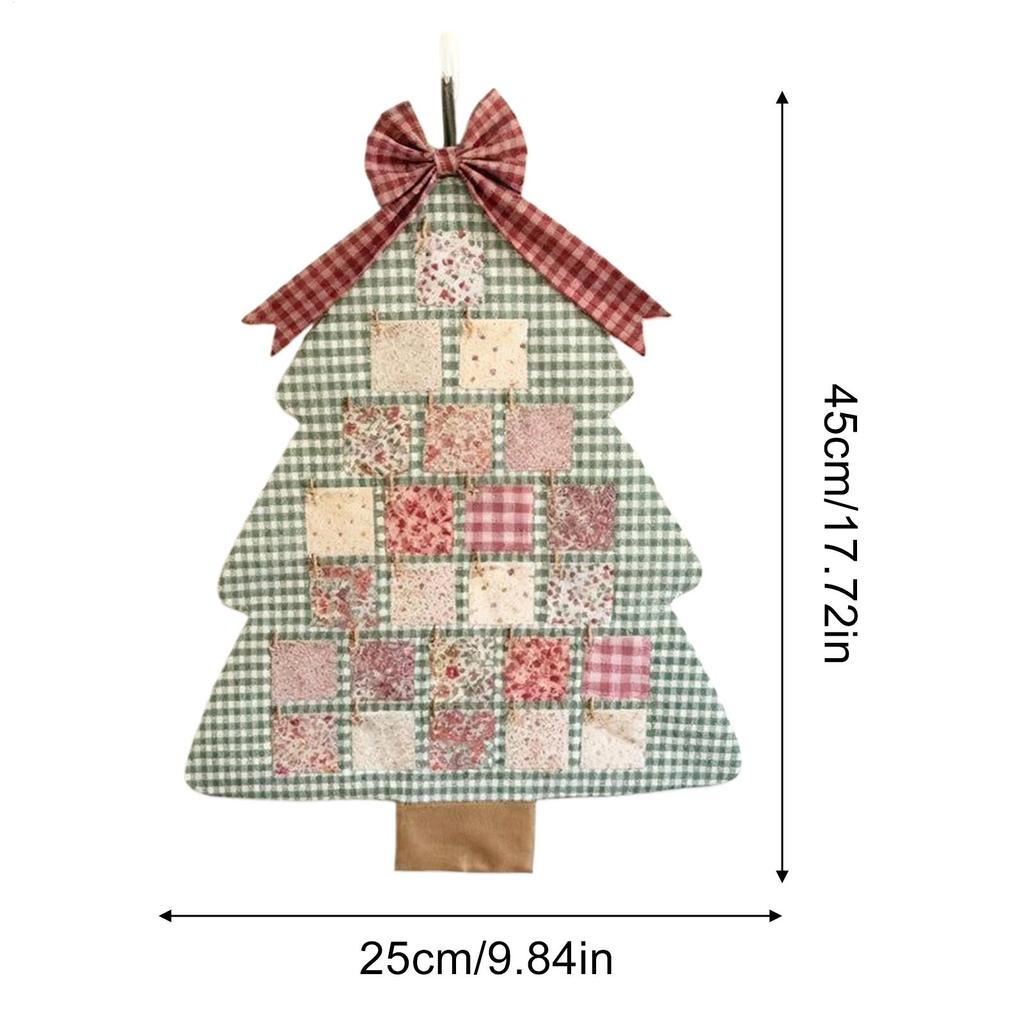 2025 Christmas Calendar Tree Design Fabric Holiday Decoration Fabric Countdown Calendar For Family For Men Women Boys Girls
