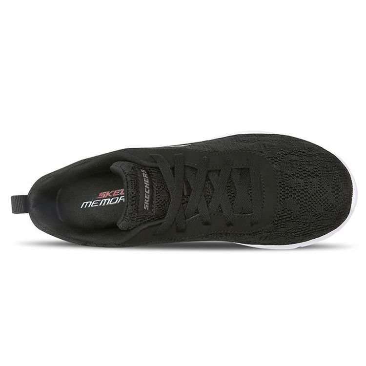 Skechers Dynamight 2.0 Fabric Mesh Athletic Comfort Mid-Top Lifestyle Shoes Women Sneaker Black White 12963-BKW