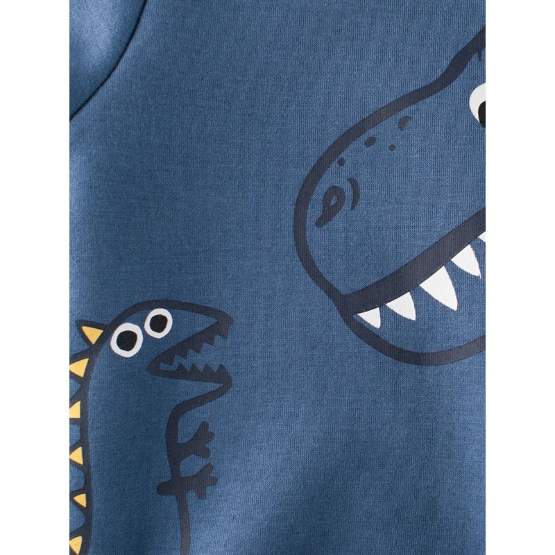 27Kids Children's Clothing Children's Fleece-Lined Sweater Boys Fleece Pullover Tops Baby Boys' round Neck Dinosaur Clothes