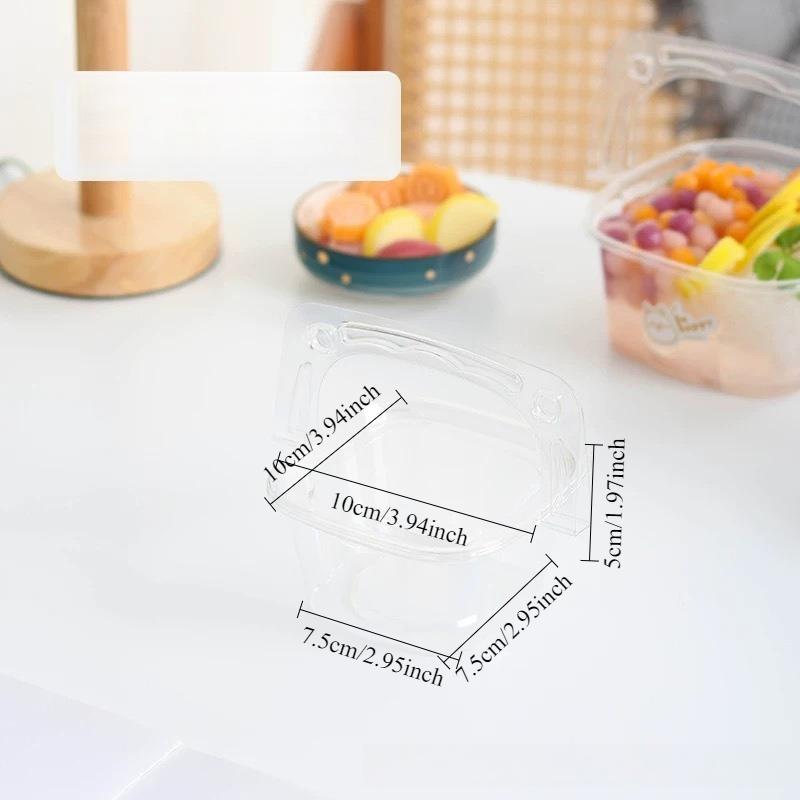 

100pcs Fruit Cutting Packaging Box Fresh Cut Fruits Salad Desserts Cakes Camping Picnics Transparent Carrying Case Disposable Handheld Empty Box 230ml 100pcs empty box