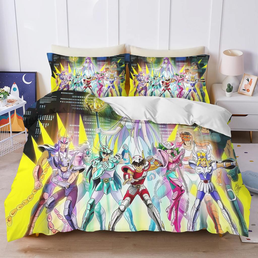 3d Print Cartoon S-Saint Seiya Bedding Sets Comforter Quilt Bed Cover Duvet Cover Pillow Case 2-3 Pieces Sets Bedroom Decoration