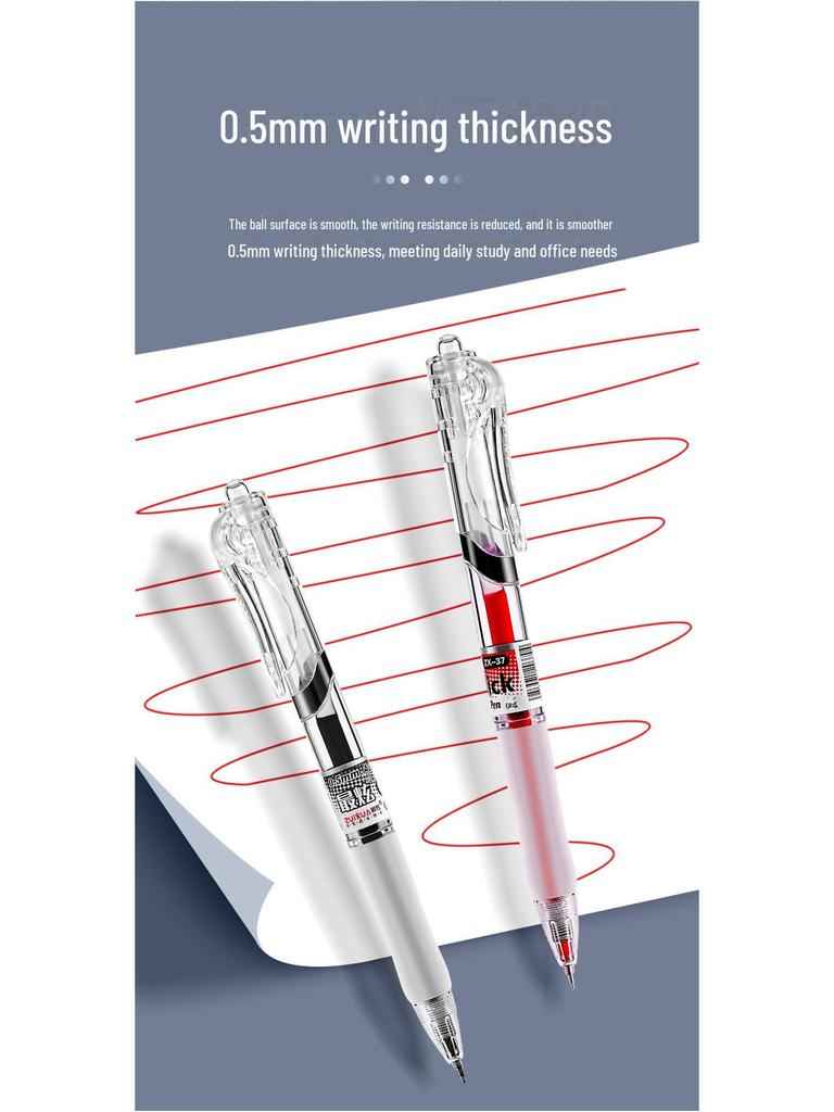 Black and Red Boxed 0.5mm Gel Pen for Exams and Office Use