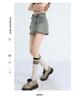 2025 Summer High-Waisted Distressed Denim Skort with Anti-Exposure Feature