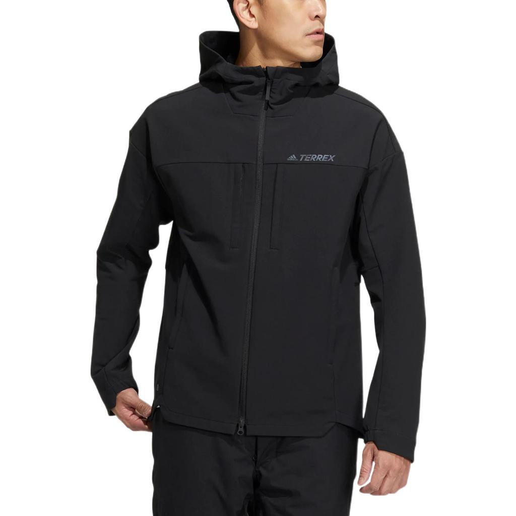 Men's Adidas Jackets Unisex Black Hooded Moderate Other