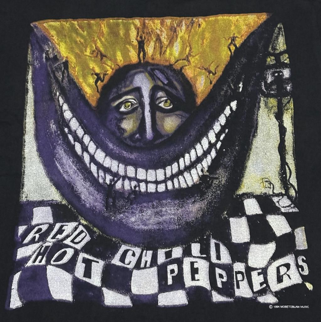 Винтажная футболка RED HOT CHILI PEPPERS World Tour 1994 Большой размер бирки L РЕПРИНТ