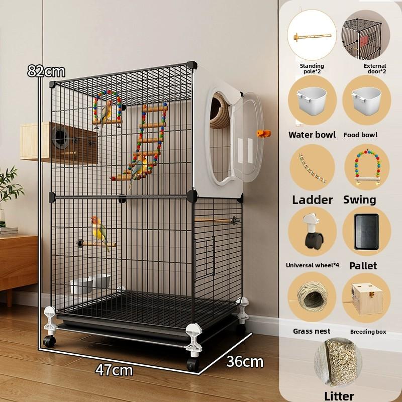Large Bird Cage for Parrots New Design Luxury Villa for Budgies Cockatiels Lovebirds Spacious Premium Aviary with Modern Feature