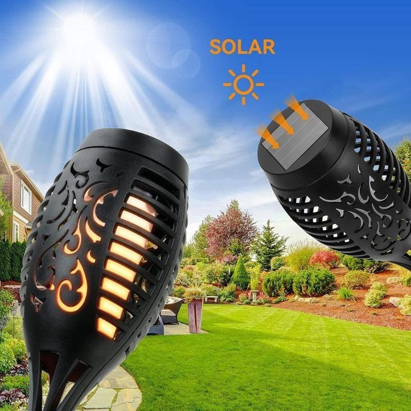 1/2/4pcs 12LED Solar Flame Light Outdoor Torches Landscape Lamp For Outdoor Courtyard Garden Yard Halloween Decorations