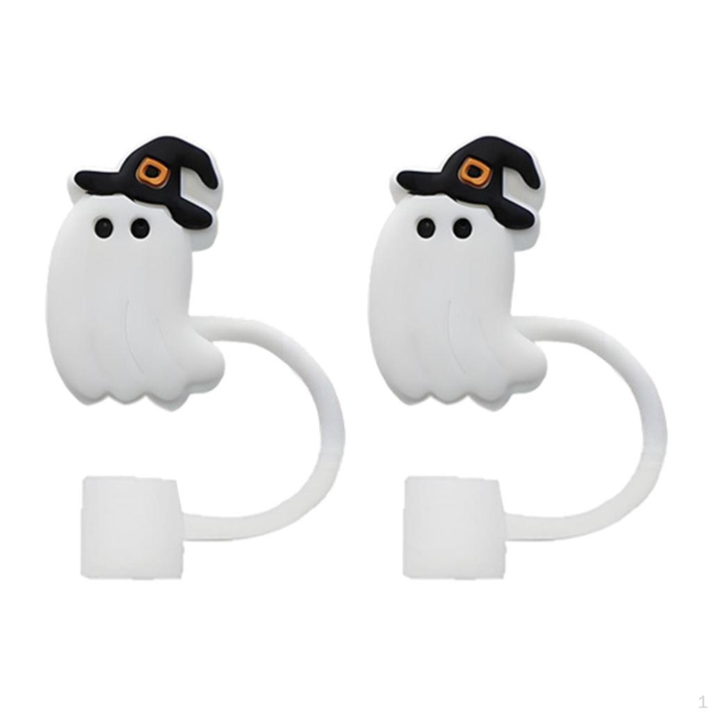 2 Halloween-Dekorationen für 10-mm-S-Becherdeckel, wiederverwendbar, lustig und gruselig, Zubehör.