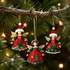 Décorations de Noël Réutilisables en Bois 6/10/12/24/36 PCS Anges en Bois Plat 2D Ornements de Noël, à Suspendre pour Arbre de Noël, Décorations d'Arbre en Forme, Mur,