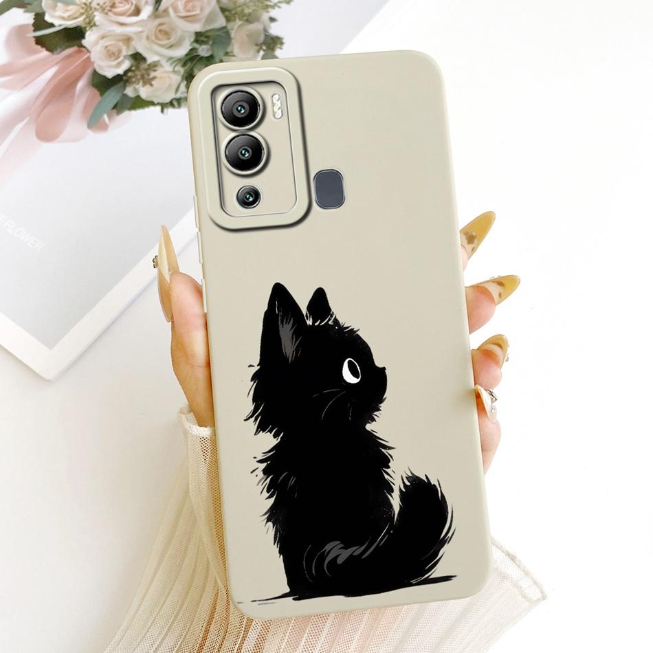 For Infinix Hot 12 12 Play Cute Cat Flower Cartoon Phone Case For Infinix Hot12i Hot 12Play Shockproof Soft Silicone Bumpers