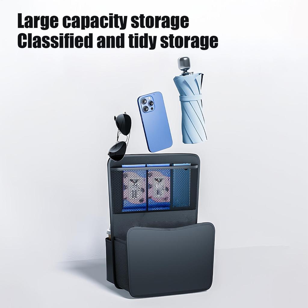 Car Organizer Front Seat Leather Large Capacity Console Storage Bag Organizer Holder For Console Front Seat For Phones Cards