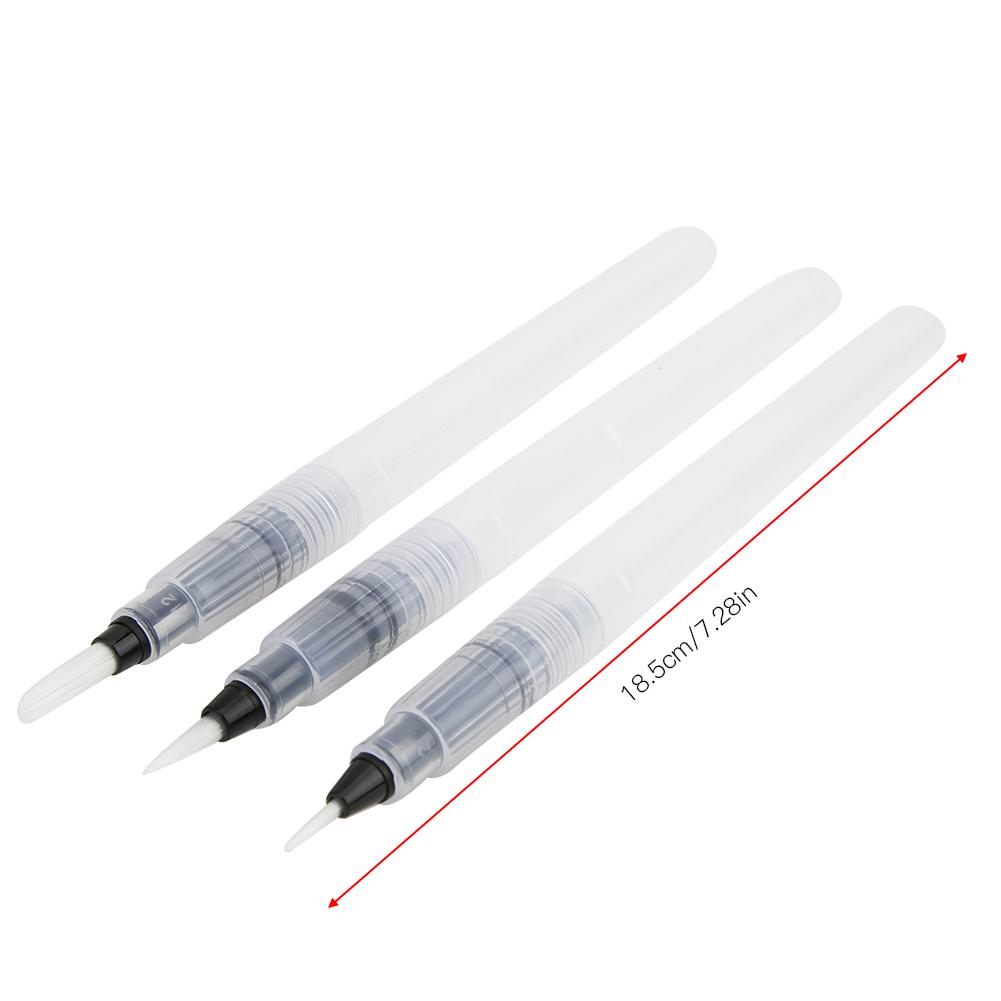 3pcs Artist Water Storage Soft Brush Pen Watercolor Painting Drawing Paintbrush Art Supplies