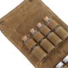 Tragbare Gewürztasche Mehrzweck-Leinwand-Gewürzlagerbeutel mit 9 Gewürzgläsern für Outdoor-Camping-Reisen Khaki