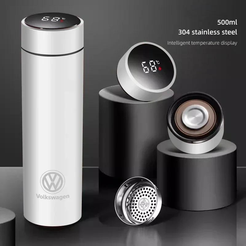 New New Stainless Thermos Bottle LED Intelligent Temperature Measurement For Volkswagen Polo Golf Tiguan Passat Sharan Amarok
