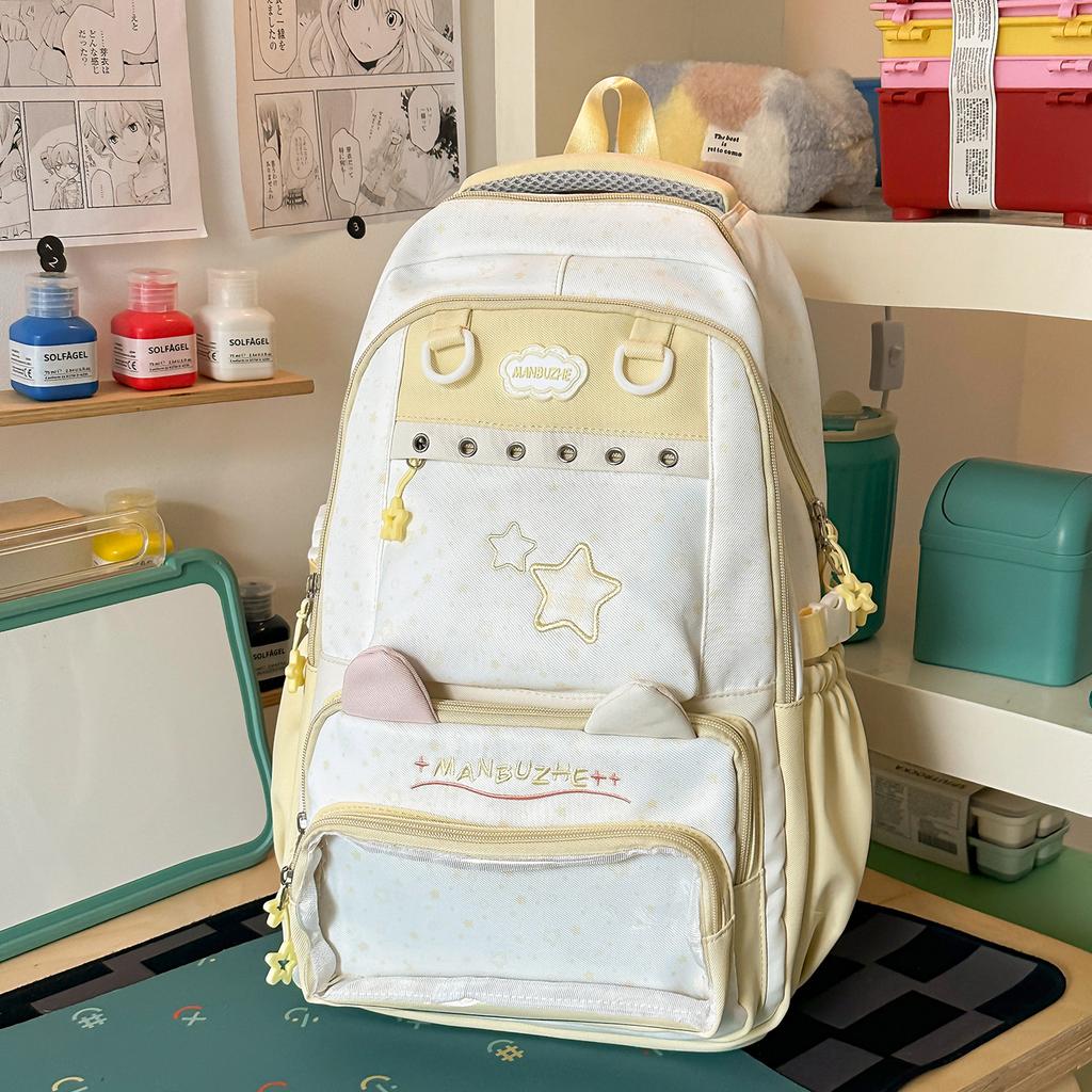 Schoolbag New Ins Korean Backpack Japanese Simple Student Schoolbag Female High Value Junior High School Student College Backpack