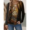 Autumn Women's 3D Squirrel Print Crew Neck T-Shirt