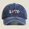 Love Firefighter Symbols Fashion Washed Baseball Cap Hat Outdoor Activities