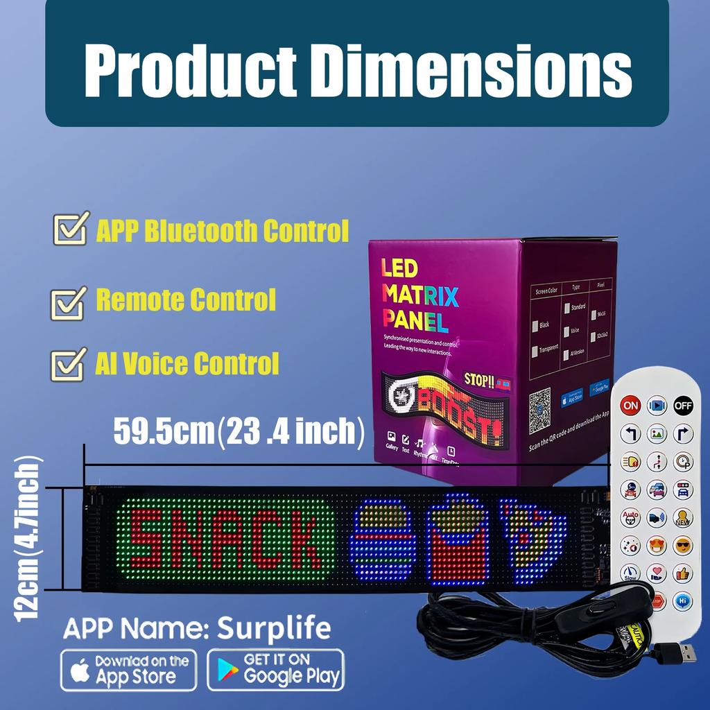 AI voice control Demon Eyes Car LED Display Programmable Flexible LED Display Soft Sign Board Pixel Custom Led Panel Christmas